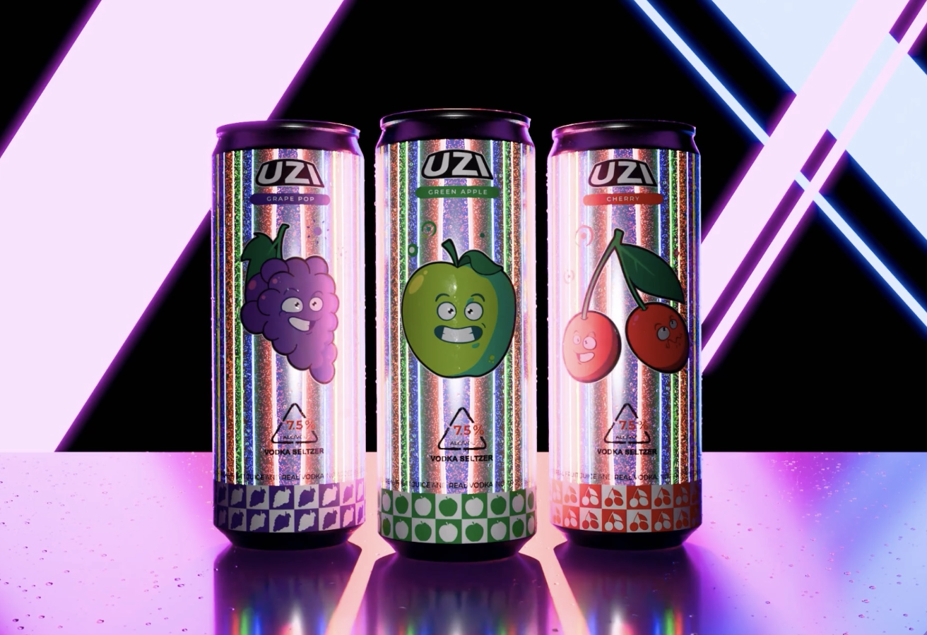 Uzi Hard Seltzer product photo — website design
