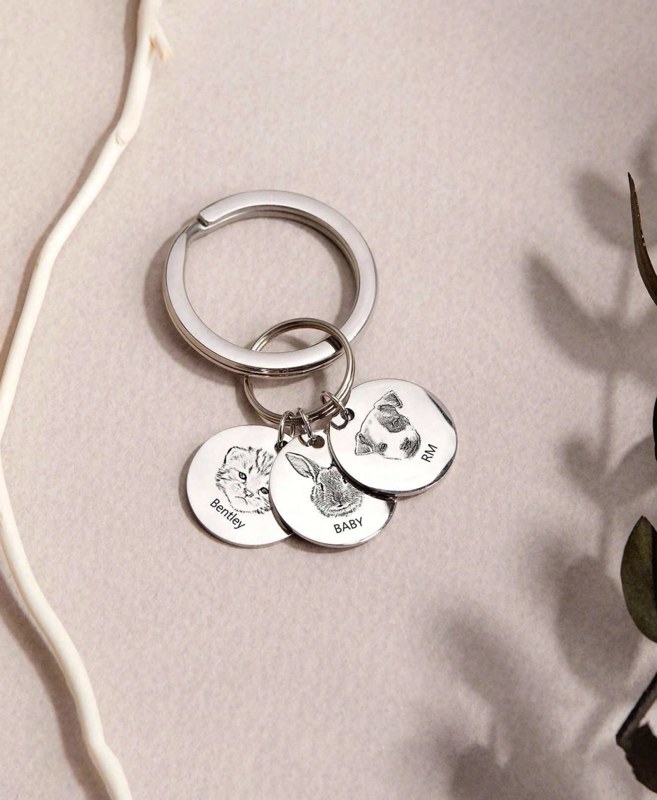 Custom Pet Portrait Keychain